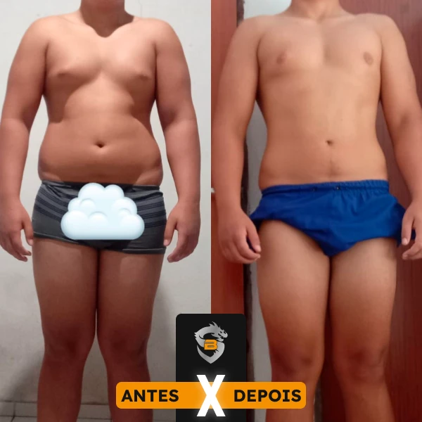 Resultado de recomposição corporal de aluno do Valter Acetto