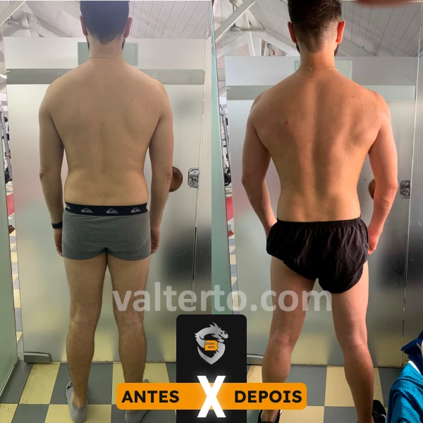Resultado de recomposição corporal de aluno do Valter Acetto